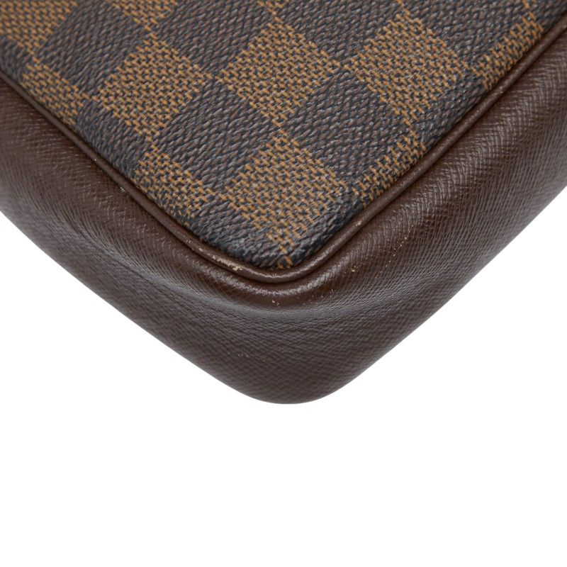 Louis Vuitton Damier Trousse Makeup Accessories Pouch Shoulder Bag N51982 Brown