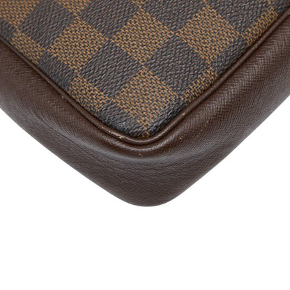 Louis Vuitton Damier Trousse Makeup Accessories Pouch Shoulder Bag N51982 Brown