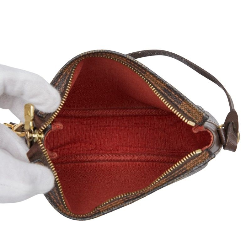 Louis Vuitton Damier Trousse Makeup Accessories Pouch Shoulder Bag N51982 Brown