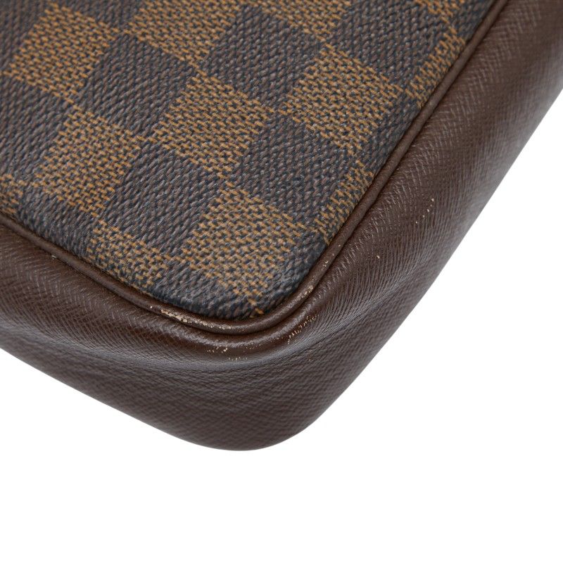 Louis Vuitton Damier Trousse Makeup Accessories Pouch Shoulder Bag N51982 Brown