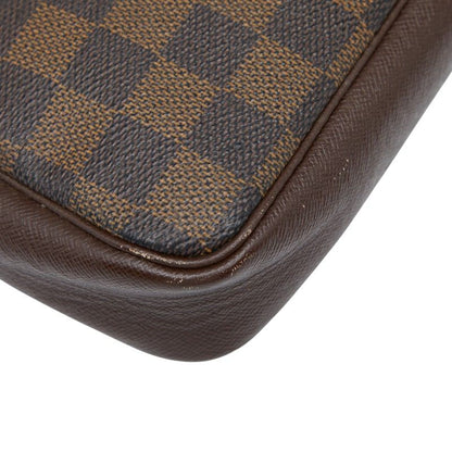 Louis Vuitton Damier Trousse Makeup Accessories Pouch Shoulder Bag N51982 Brown