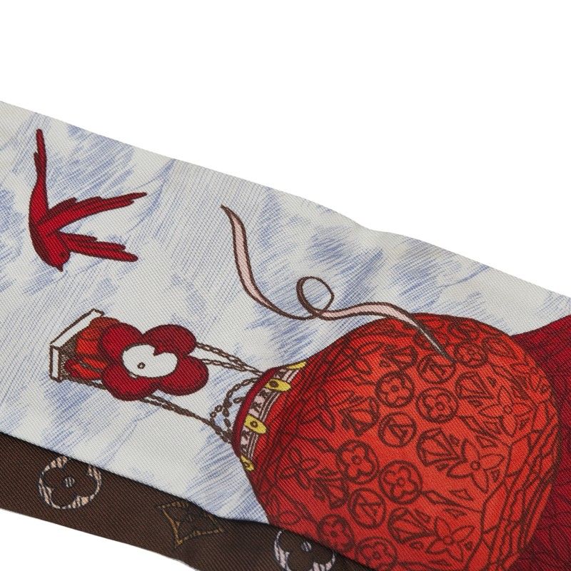 Louis Vuitton Monogram Bandeau Up And Away M78442 White Red Multicolor Silk