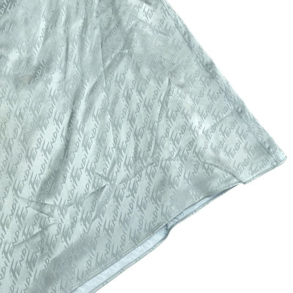 Fendi 22ss Logo Jacquard Silk Skirt Fq7226 Ajdo Sac Blue 38