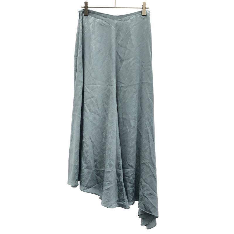Fendi 22ss Logo Jacquard Silk Skirt Fq7226 Ajdo Sac Blue 38