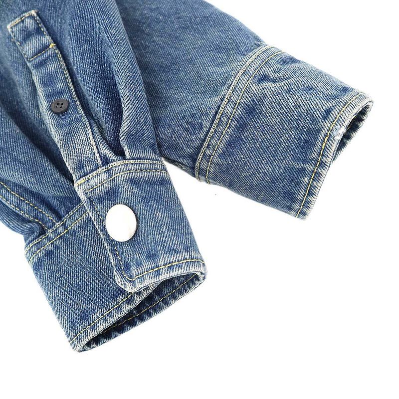 Prada Logo Plate Oversize D Organic Denim Shirt Gfc036 Indigo 38