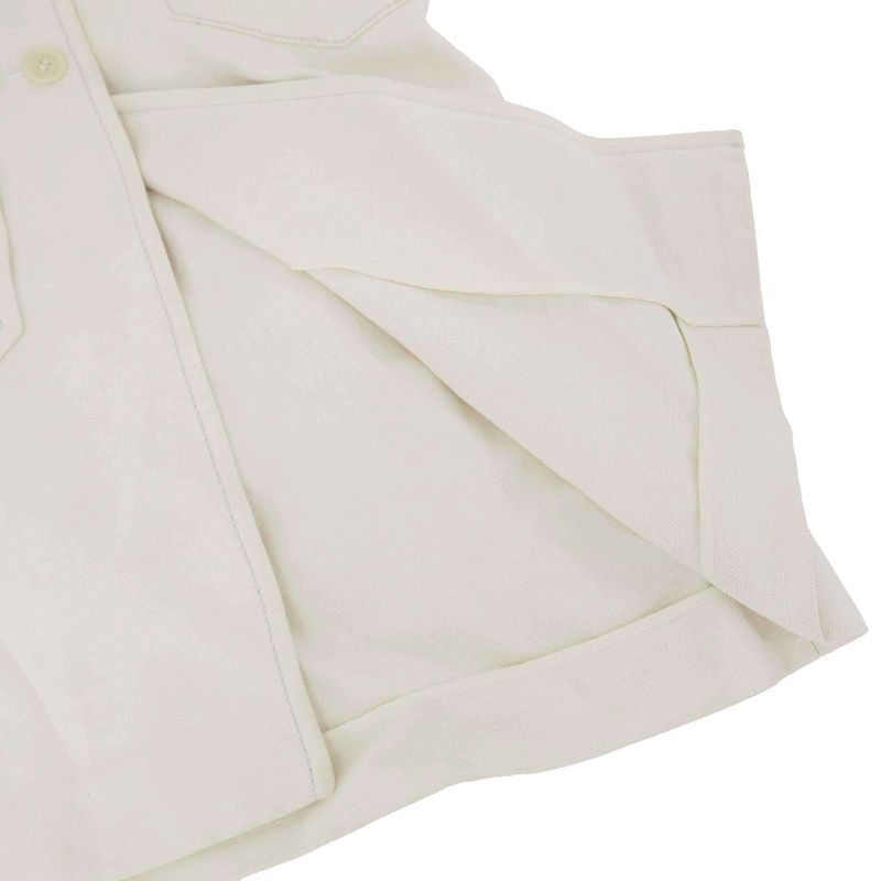 Prada 2000's Cotton Linen Belted Coat White 42