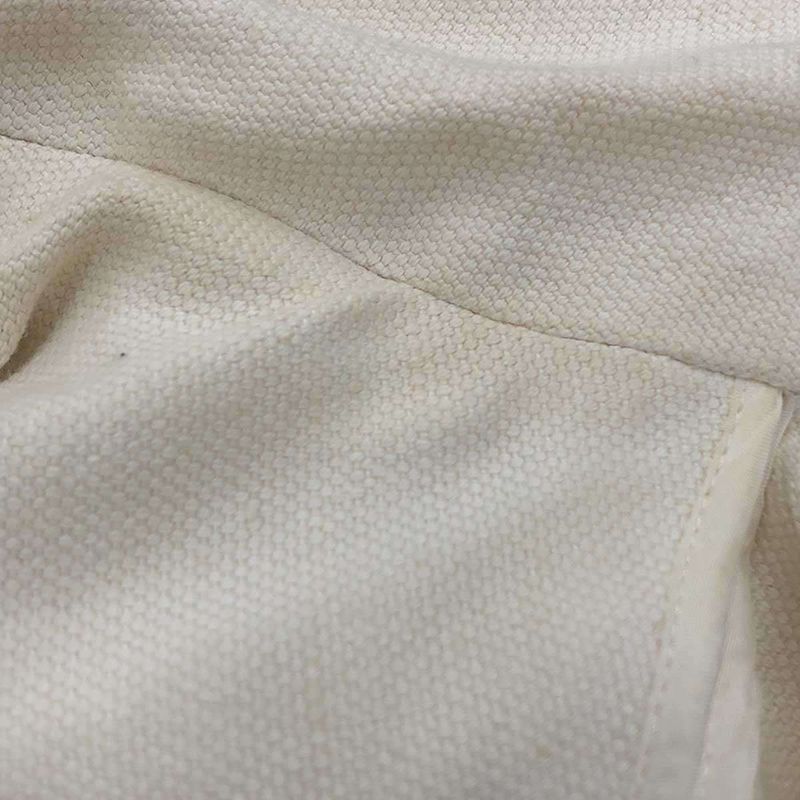 Prada 2000's Cotton Linen Belted Coat White 42