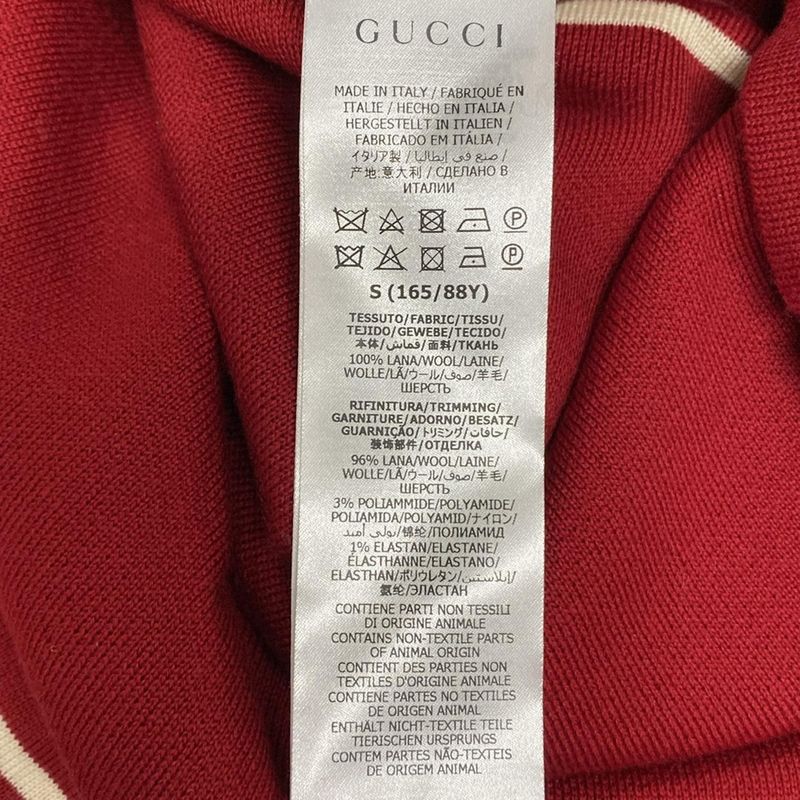 Gucci Dress Size S Women - 644564 Red And Ivory Long Sleeves/long/horsebit Wool