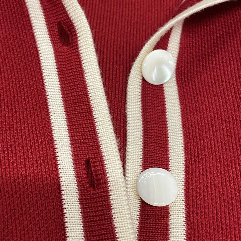 Gucci Dress Size S Women - 644564 Red And Ivory Long Sleeves/long/horsebit Wool