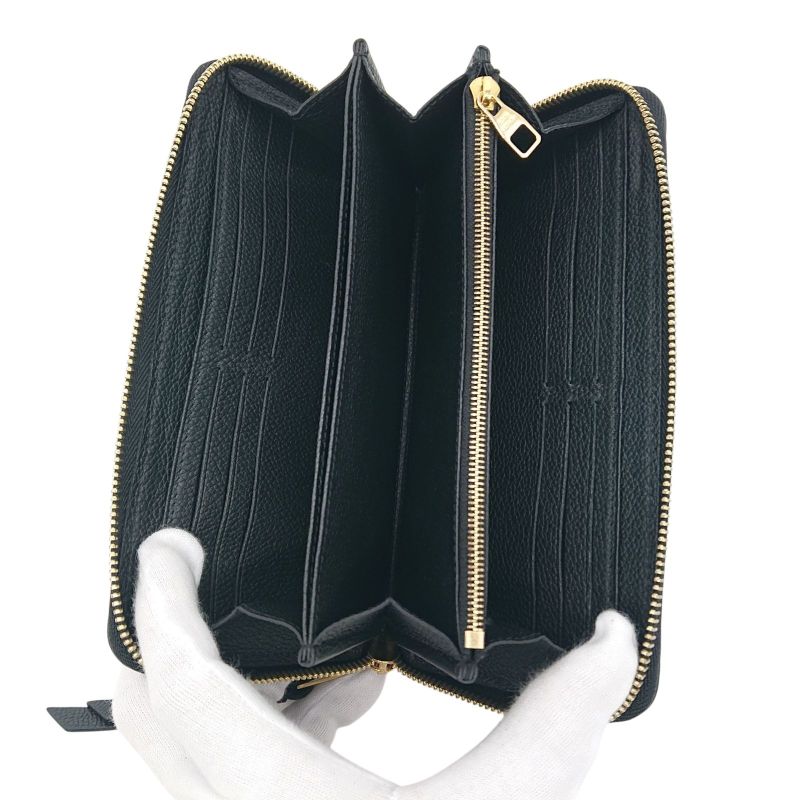 Louis Vuitton Zippy Wallet Empreinte Long Wallet Black With Box For Gift