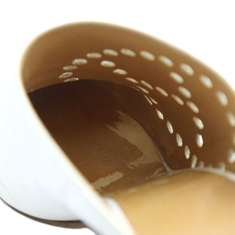 Hermes Evelyn Mules Sandals H Perforated Logo Leather 35.5 22.5cm (8.86in)