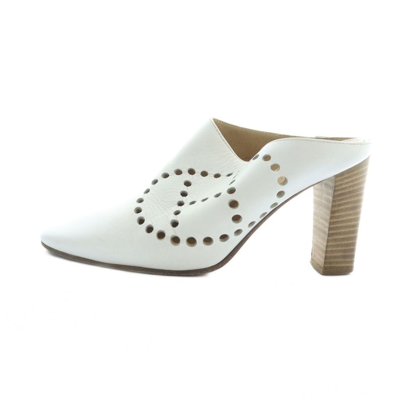 Hermes Evelyn Mules Sandals H Perforated Logo Leather 35.5 22.5cm (8.86in)