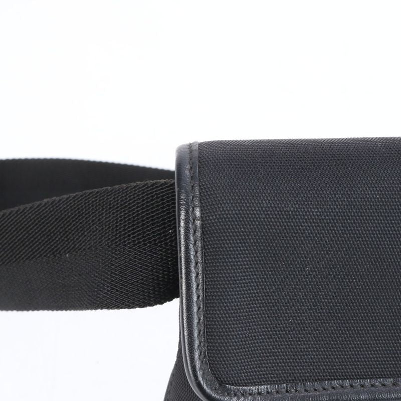 Gucci 92543 Leather Canvas Waist Bag With Control Card Waist Pouch Black Men's