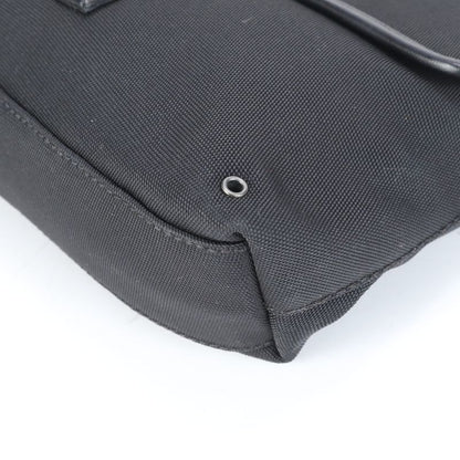 Gucci 92543 Leather Canvas Waist Bag With Control Card Waist Pouch Black Men's