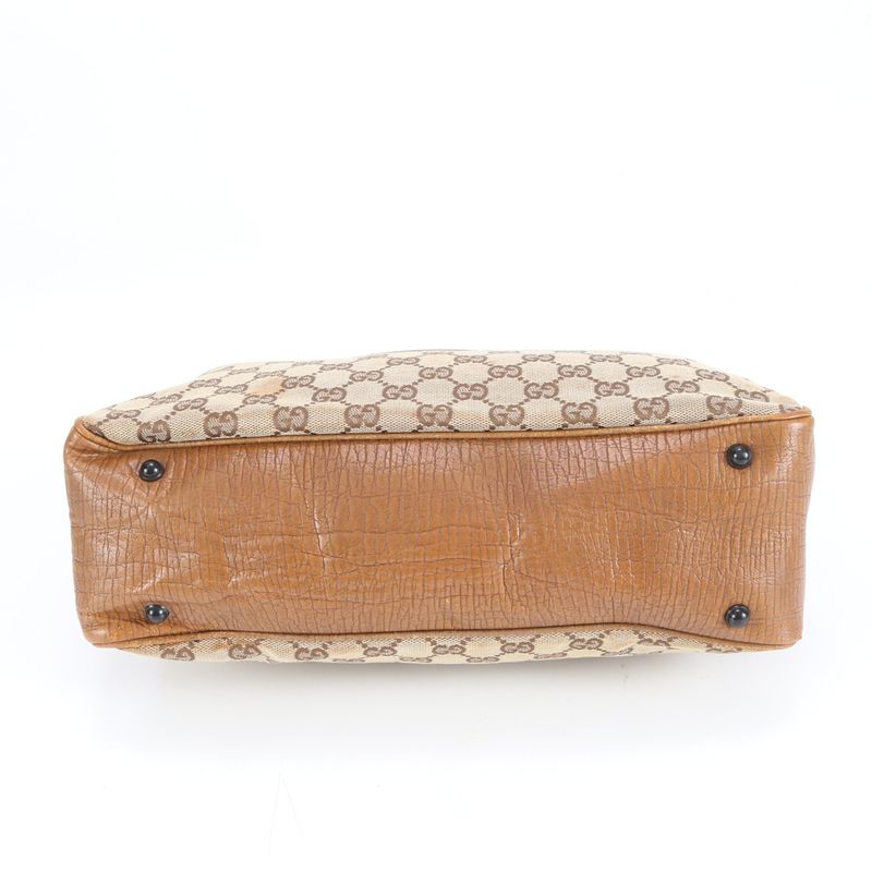 Gucci GG Canvas Bamboo 112526 Leather Tote Bag Shoulder Hand Brown Women's ECM