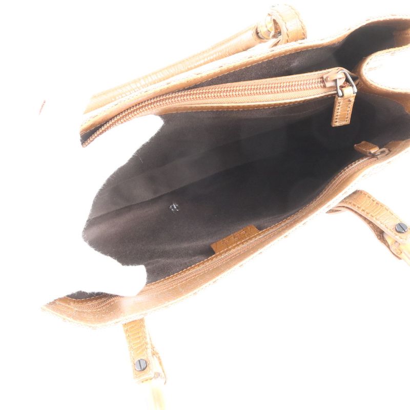 Gucci GG Canvas Bamboo 112526 Leather Tote Bag Shoulder Hand Brown Women's ECM