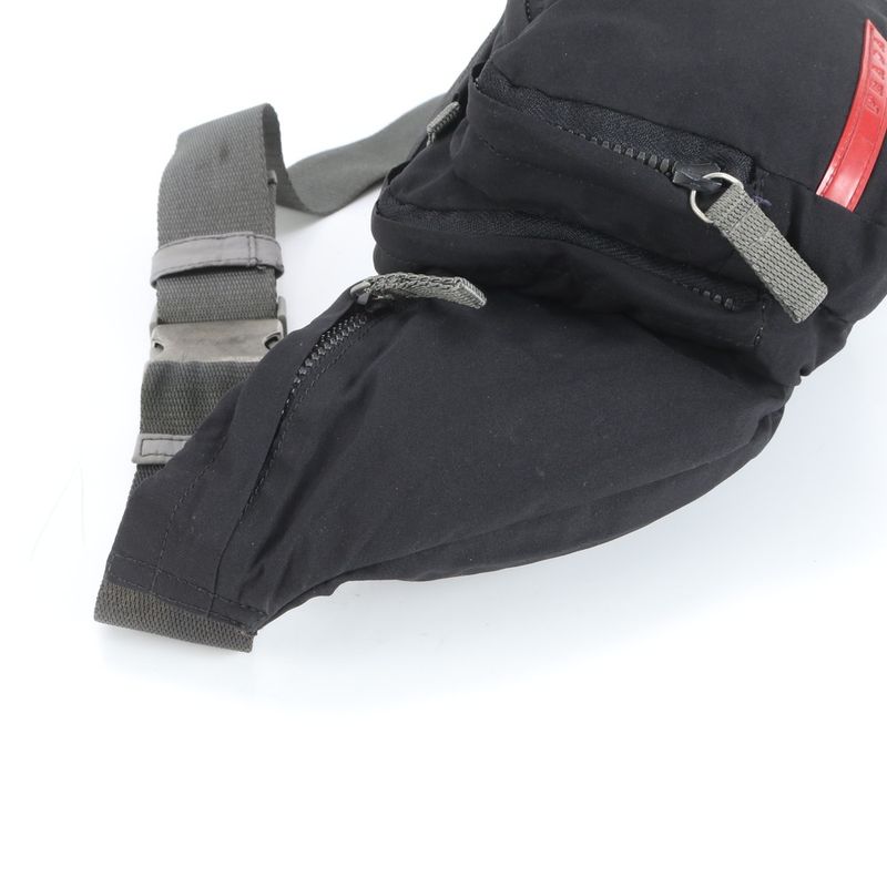 Prada Sport Nylon Body Bag Crossbody Body Waist Pouch Shoulder Black Men's ECM