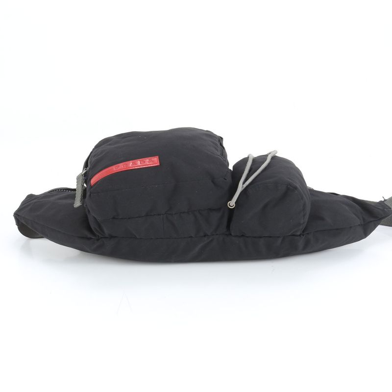 Prada Sport Nylon Body Bag Crossbody Body Waist Pouch Shoulder Black Men's ECM