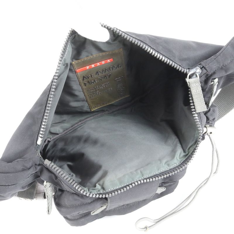 Prada Sport Nylon Body Bag Crossbody Body Waist Pouch Shoulder Black Men's ECM