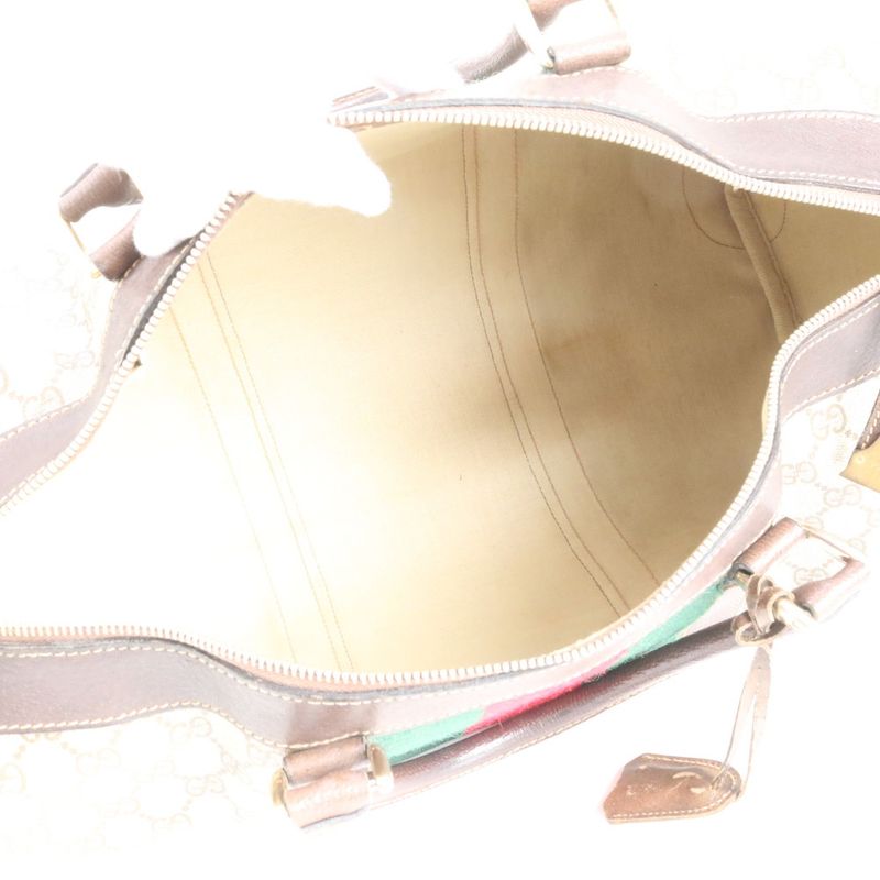 Gucci GG Supreme Sherry Line Leather Boston Bag Business Travel Tote Genuine