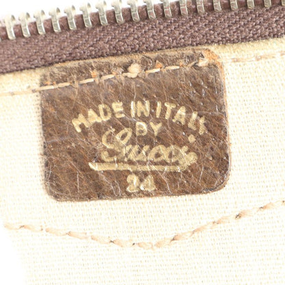 Gucci GG Supreme Sherry Line Leather Boston Bag Business Travel Tote Genuine