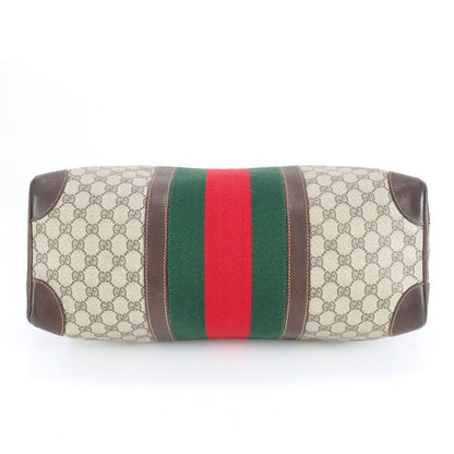 Gucci GG Supreme Sherry Line Leather Boston Bag Business Travel Tote Genuine