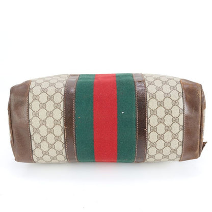 Vintage Old Gucci GG Supreme Sherry Line Boston Bag Business Travel Tote