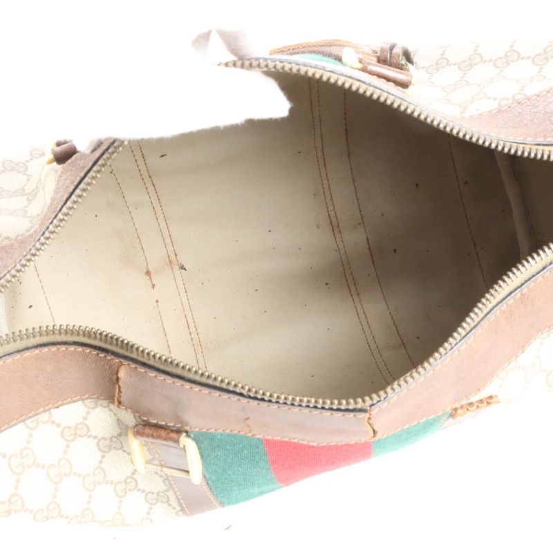 Vintage Old Gucci GG Supreme Sherry Line Boston Bag Business Travel Tote