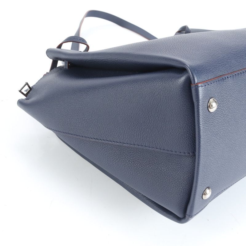 Louis Vuitton Lock Me M54571 Leather 2WAY Tote Bag Crossbody Shoulder Marine