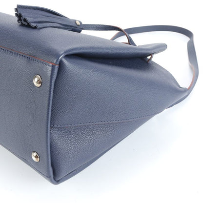 Louis Vuitton Lock Me M54571 Leather 2WAY Tote Bag Crossbody Shoulder Marine