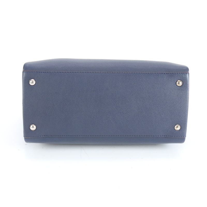 Louis Vuitton Lock Me M54571 Leather 2WAY Tote Bag Crossbody Shoulder Marine