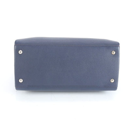 Louis Vuitton Lock Me M54571 Leather 2WAY Tote Bag Crossbody Shoulder Marine