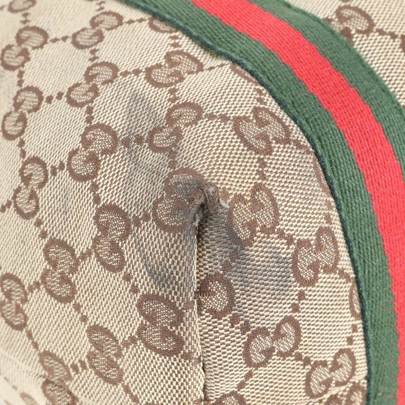 Gucci GG Canvas Sherry Line 162399 Leather Tote Bag Shoulder Hand Women's RRM