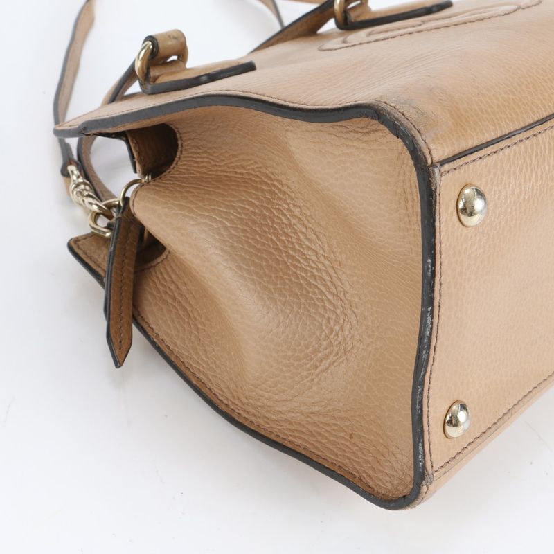 Gucci Soho Interlocking G 607722 Leather 2WAY Handbag Crossbody Shoulder Women