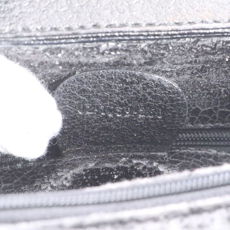 Vintage Old Gucci Bamboo Leather Handbag Tote Genuine Leather Black Branded