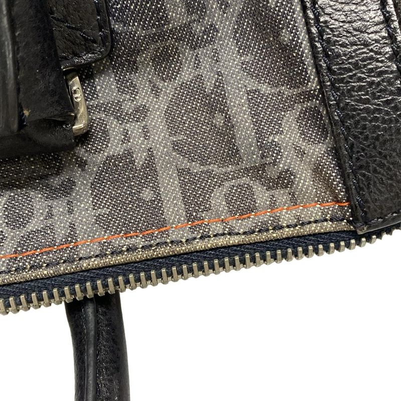 Dior/christian Dior Handbag Flighttrotter Dark Gray X Light Gray X Black Leather