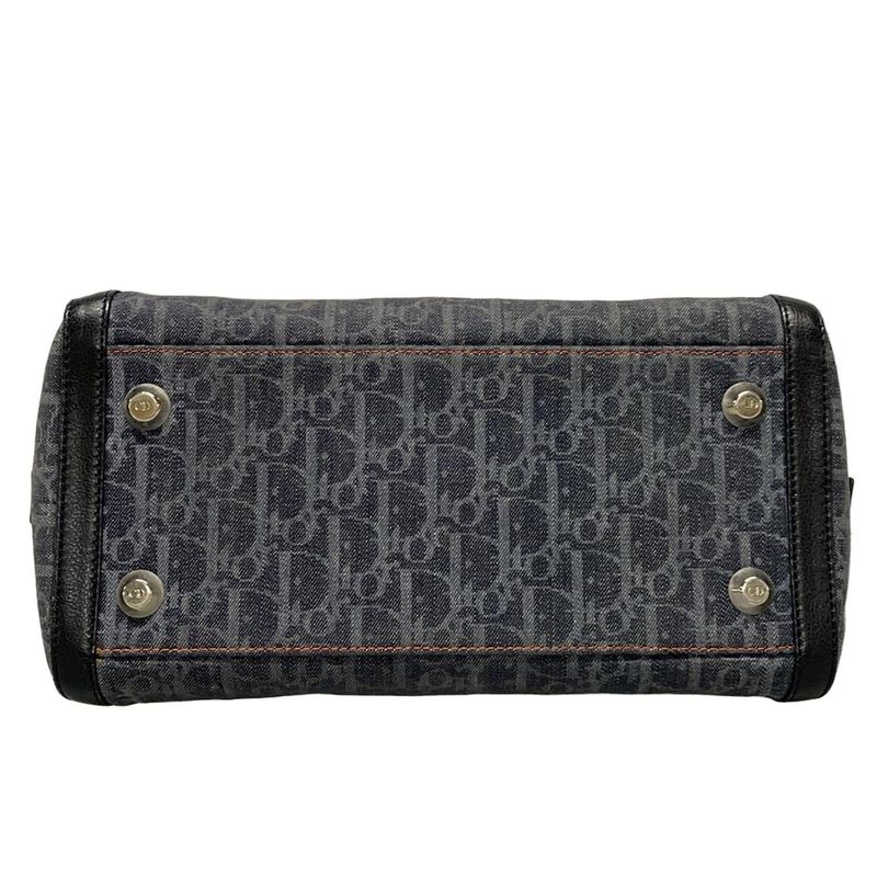 Dior/christian Dior Handbag Flighttrotter Dark Gray X Light Gray X Black Leather