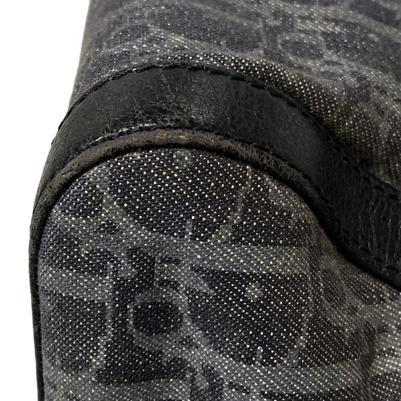 Dior/christian Dior Handbag Flighttrotter Dark Gray X Light Gray X Black Leather