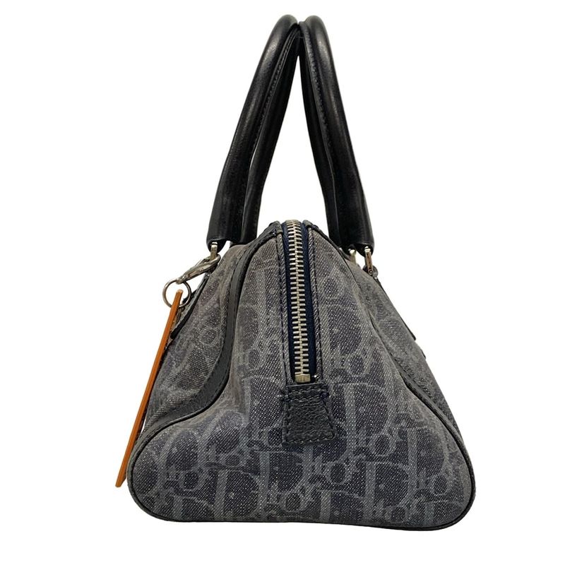 Dior/christian Dior Handbag Flighttrotter Dark Gray X Light Gray X Black Leather
