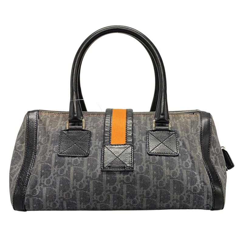 Dior/christian Dior Handbag Flighttrotter Dark Gray X Light Gray X Black Leather