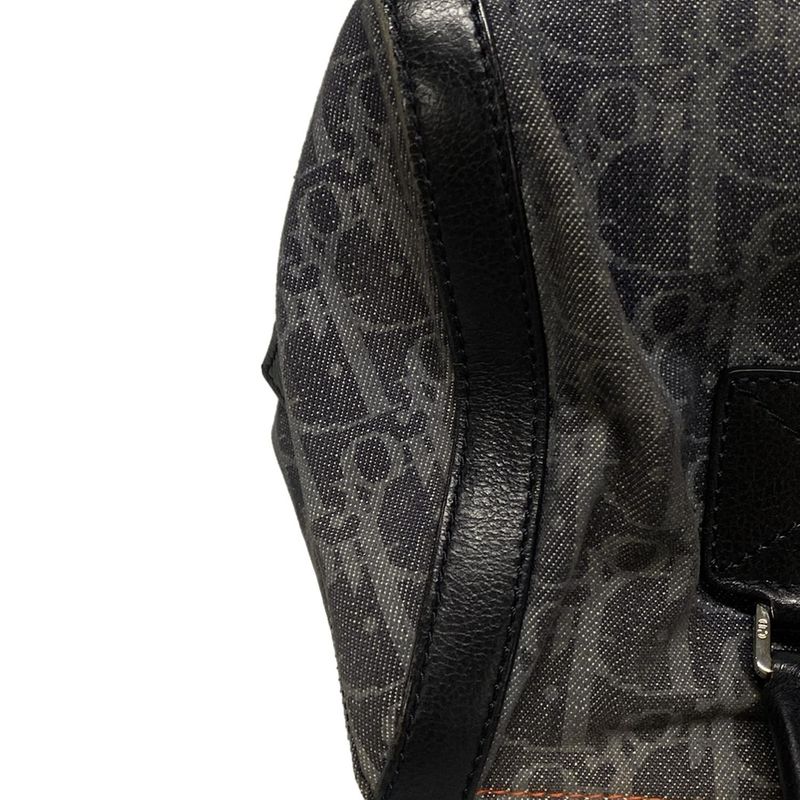 Dior/christian Dior Handbag Flighttrotter Dark Gray X Light Gray X Black Leather