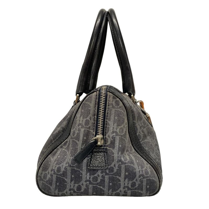 Dior/christian Dior Handbag Flighttrotter Dark Gray X Light Gray X Black Leather