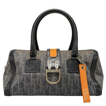 Dior/christian Dior Handbag Flighttrotter Dark Gray X Light Gray X Black Leather