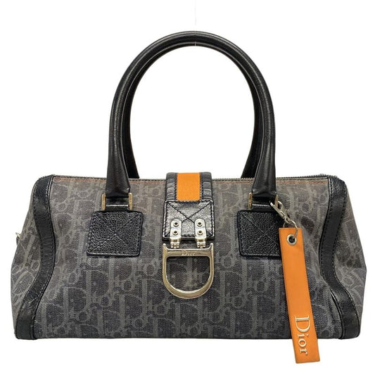 Dior/christian Dior Handbag Flighttrotter Dark Gray X Light Gray X Black Leather