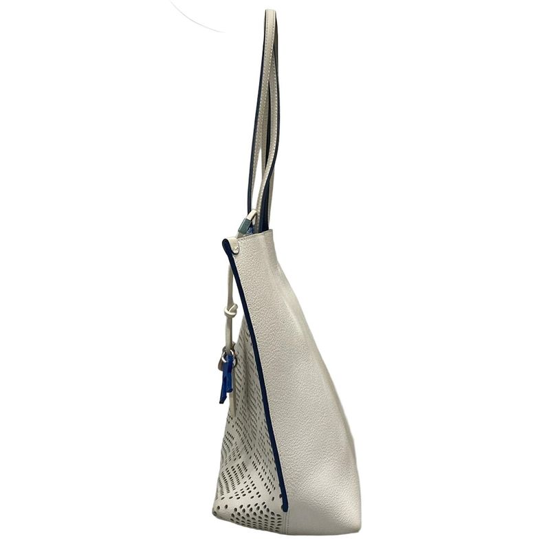 Dior/christian Dior Tote Bag Canage Dioriva White Perforated Leather