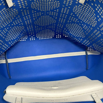 Dior/christian Dior Tote Bag Canage Dioriva White Perforated Leather