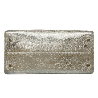 Dior/christian Dior Handbag Eva Silver Leather