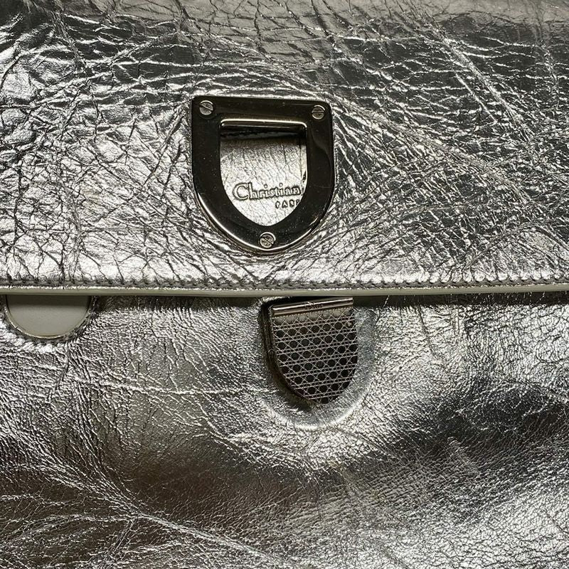 Dior/christian Dior Handbag Eva Silver Leather