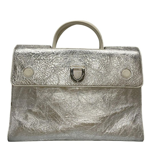 Dior/christian Dior Handbag Eva Silver Leather