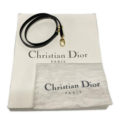Dior/christian Dior Handbag Lady Dior Medium Black Gold Hardware Leather